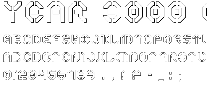 Year 3000 Outline font